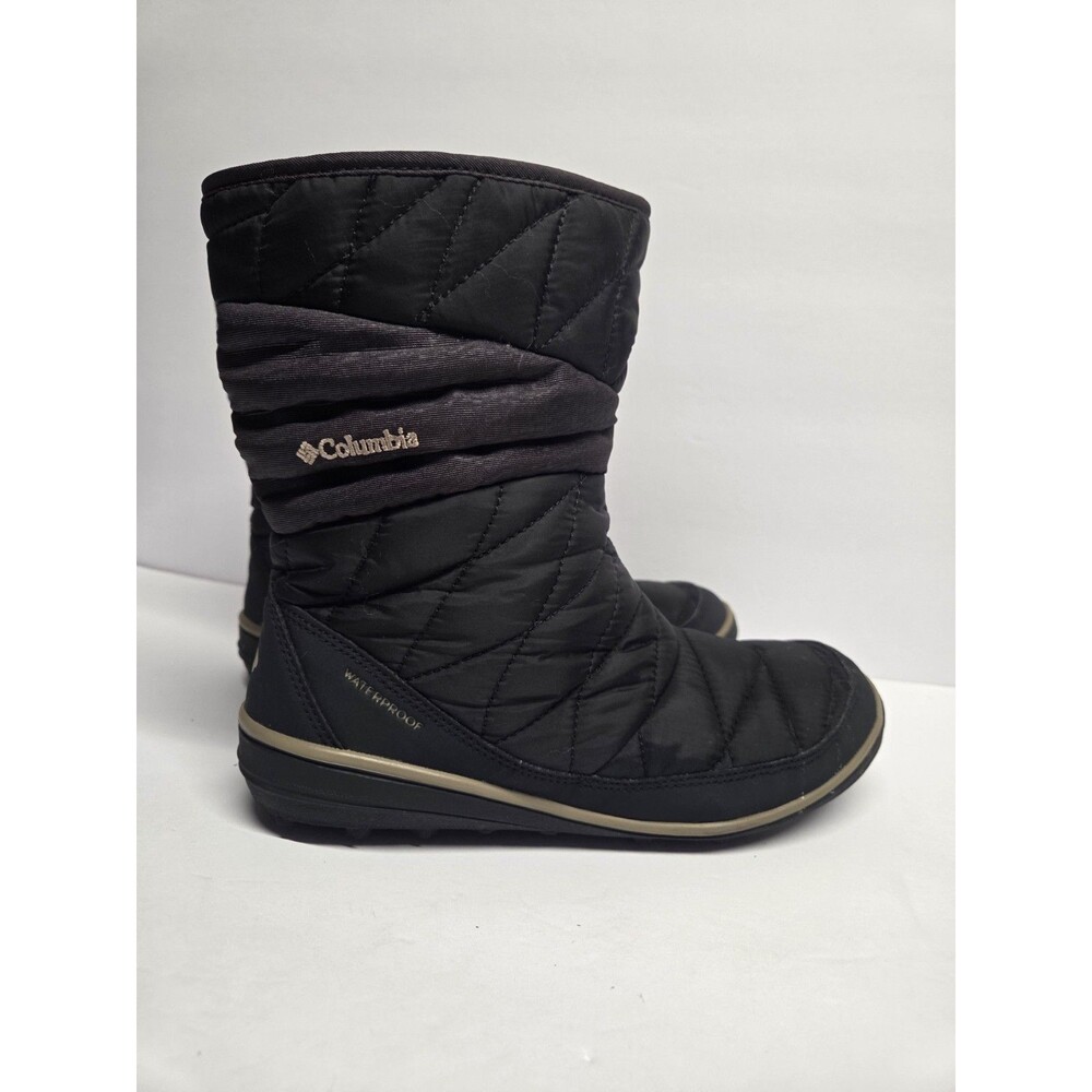 Columbia Black Waterproof Zip Mid-Calf Winter Boots Omni-Grip Women